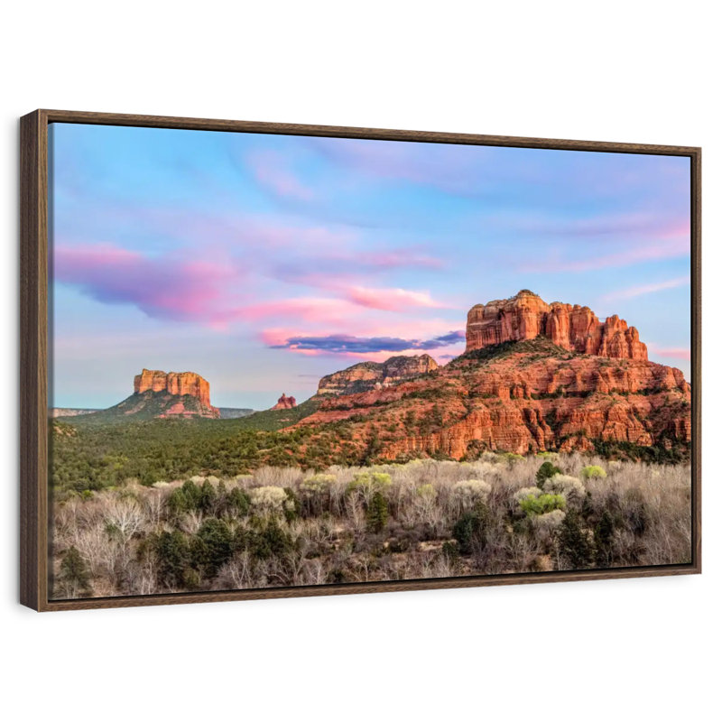Sedona Rock Formations, Cadre flottant en noyer, 46 po x 31 po