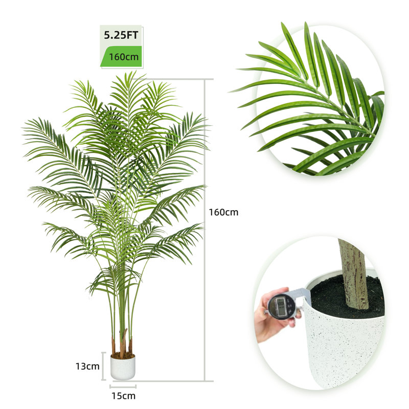 Anjie Faux Palm Tree in Pot, 160cm H  x 30cm W  x 30cm D