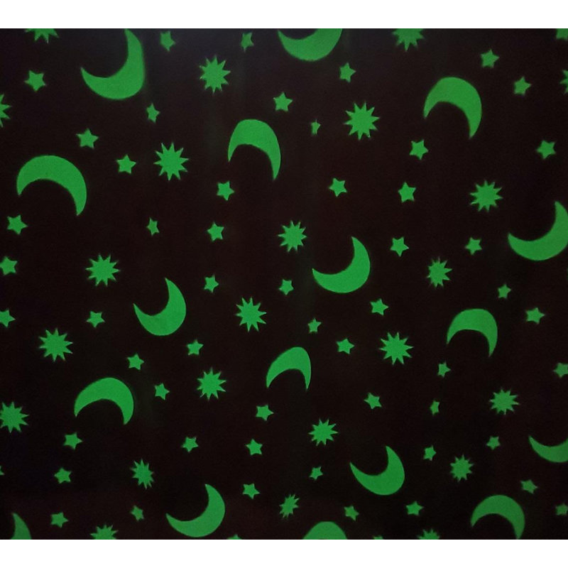 Glow in the Dark Moon Stars Throw, Grey