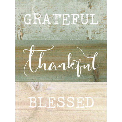 «Grateful Thankful Blessed», impression sur toile tendue