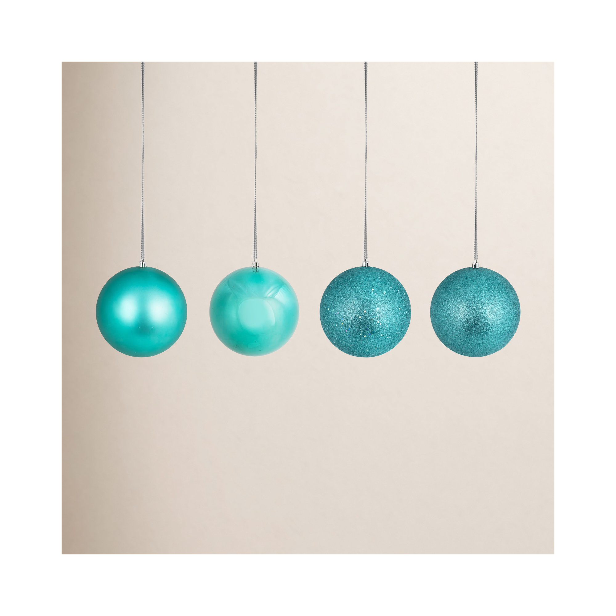 Christmas Ball Ornament, 8" H x 8" W x 8" D, Teal