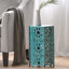 Table d'appoint en fer 12 po - Design moderne sarcelle craquelé léger, idéal pour le patio et pour l'intérieur