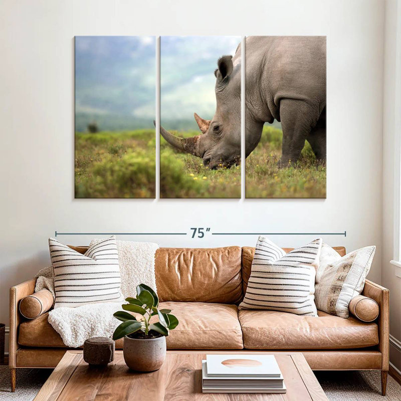 Brampt Endangered Rhinoceros, 42" H x 65" W