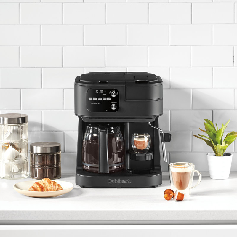 COFFEE CENTER BARISTA BAR 4-IN-1 COFFEEMAKER, Matte Black , Glass, 12 cups