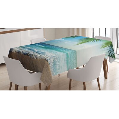 Ocean Palms Tropical Island Beach Maldives Tablecloth -  East Urban Home, 55E7AA1BCB3440BE9B4318E86059D2FF