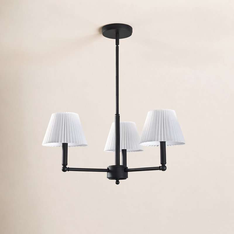 Costa Iron 3-Light Chandelier, Noir mat