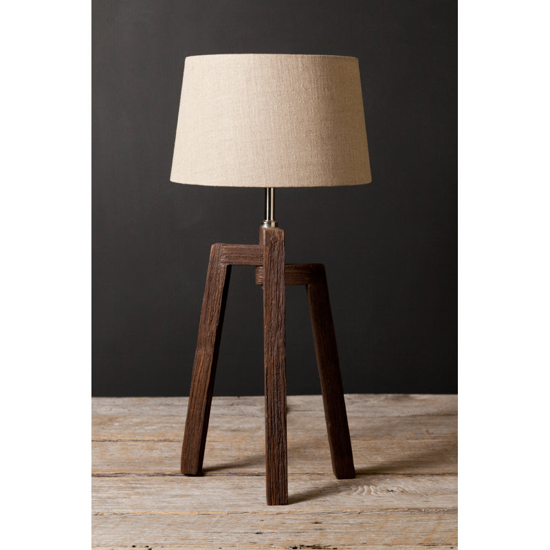 Garcia Solid Wood Table Lamp, Linen