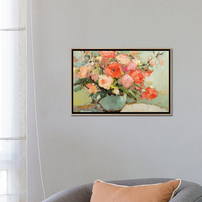 Blush Blooms - reproduction d'art murale - toile encadrée