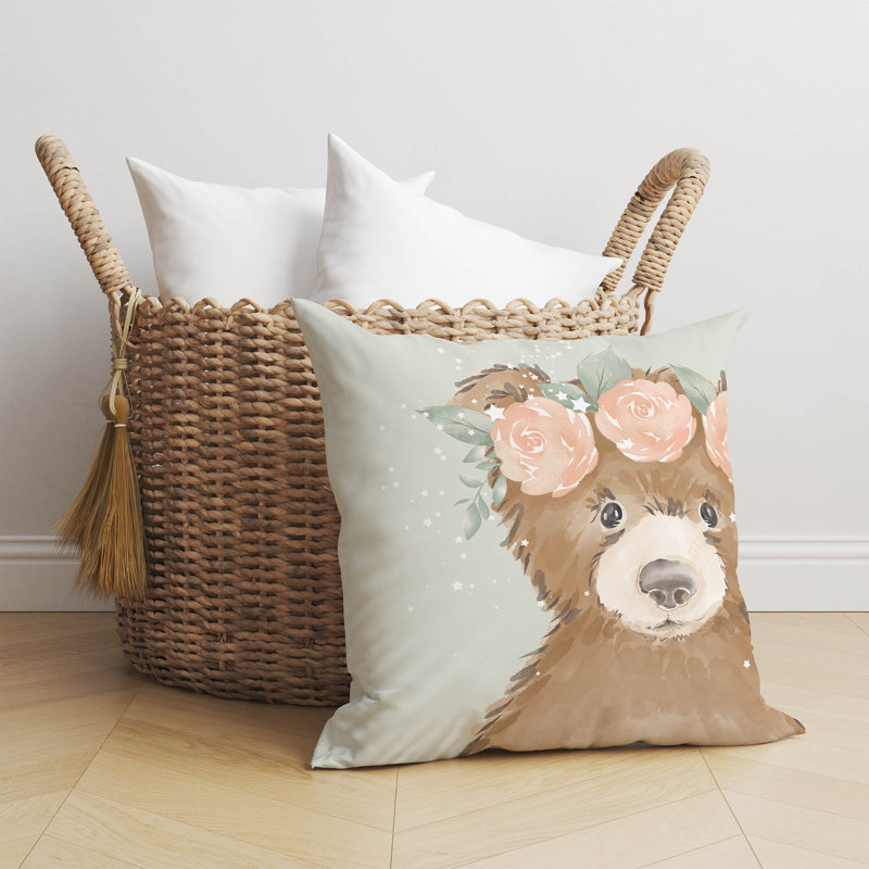 Coussin Bearly, H 26 po x l 26 po, Sauge 