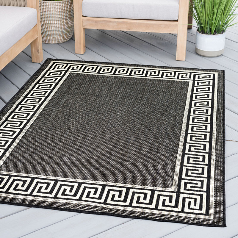 Tapis noir / crème Seraphine, Rectangle 2 pi x 3 pi