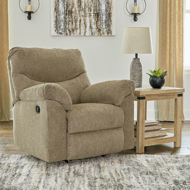 Alphons Upholstered Recliner, Brown 100% Polyester