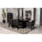 Houston Black Rectangular Double Pedestal Dining Table