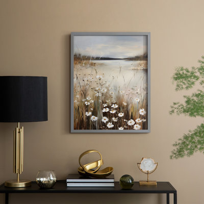 Vintage Floral Print CCCIII Framed Print - Solid Wood
