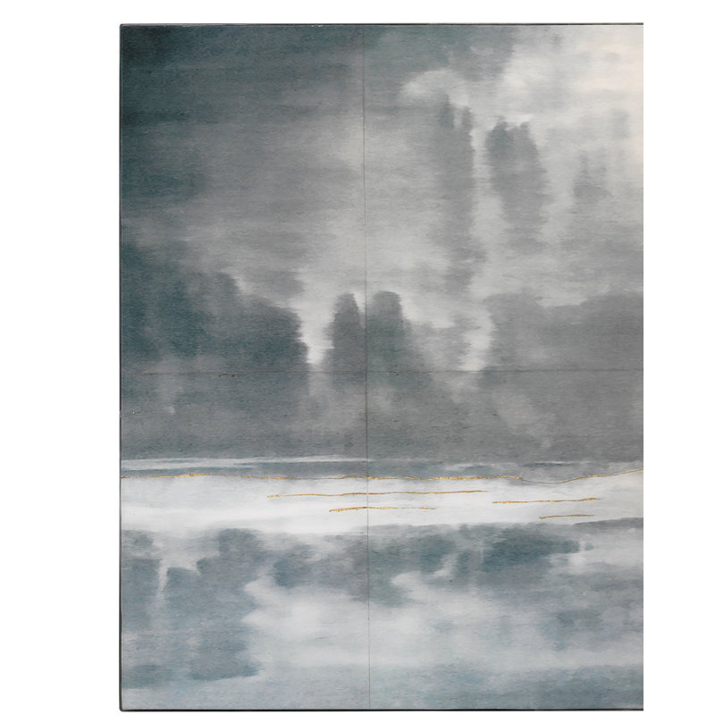 Cloudscape Painting, Navy Blue
