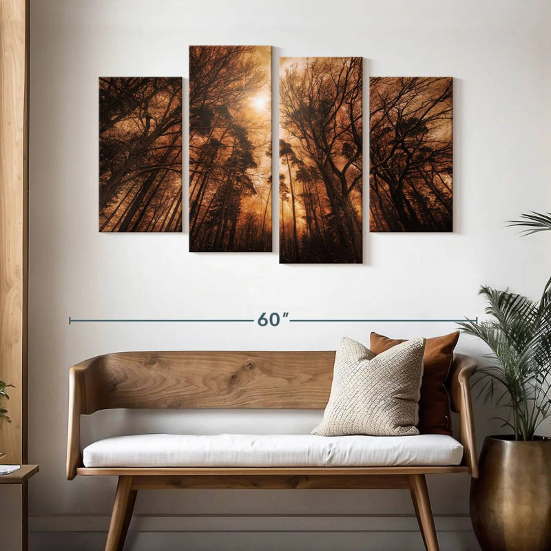 Feu de forêt, H 32 po x l 52 po