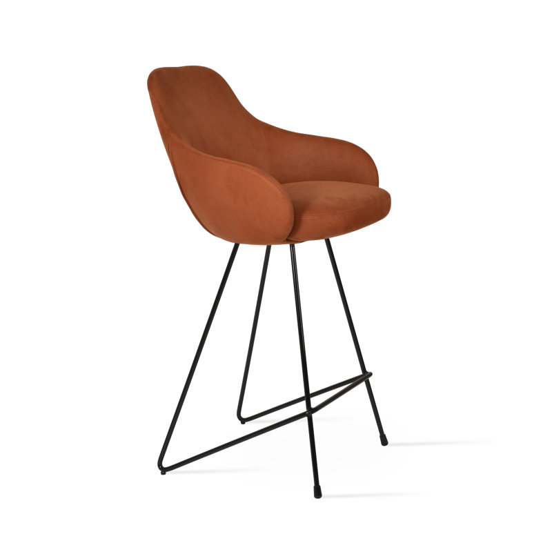 Gazel Arm Cattelan Bar & Counter Stool 1, Laine argentée