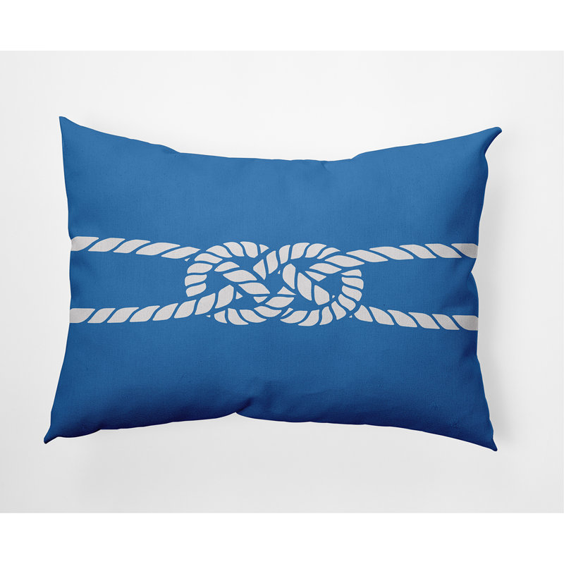 Nautical Nights Outdoor Reversible Throw Pillow, Blue
