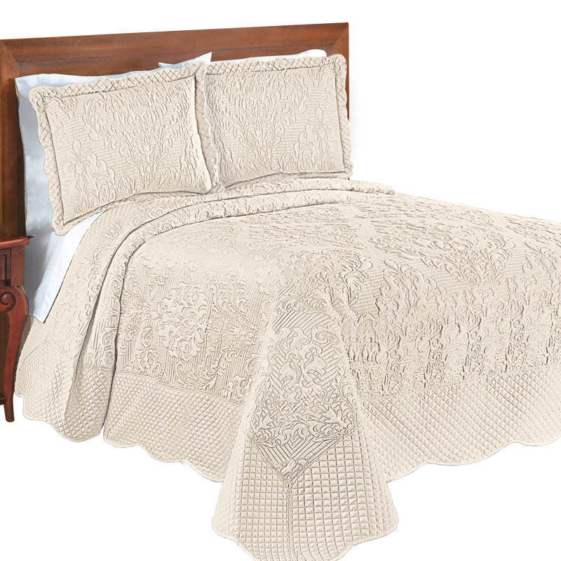 Couvre-lit surdimensionné Lovely Victoria, Beige, Couvre-lit double