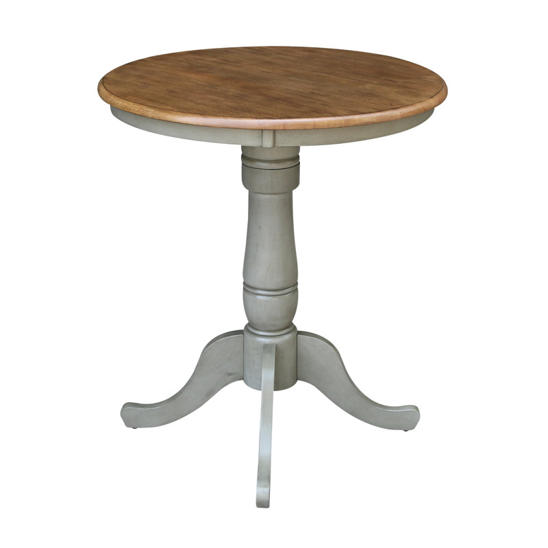 Table de salle à manger en bois massif Mosteller, H 36 po x l 30 po x P 30 po, Hickory / pierre
