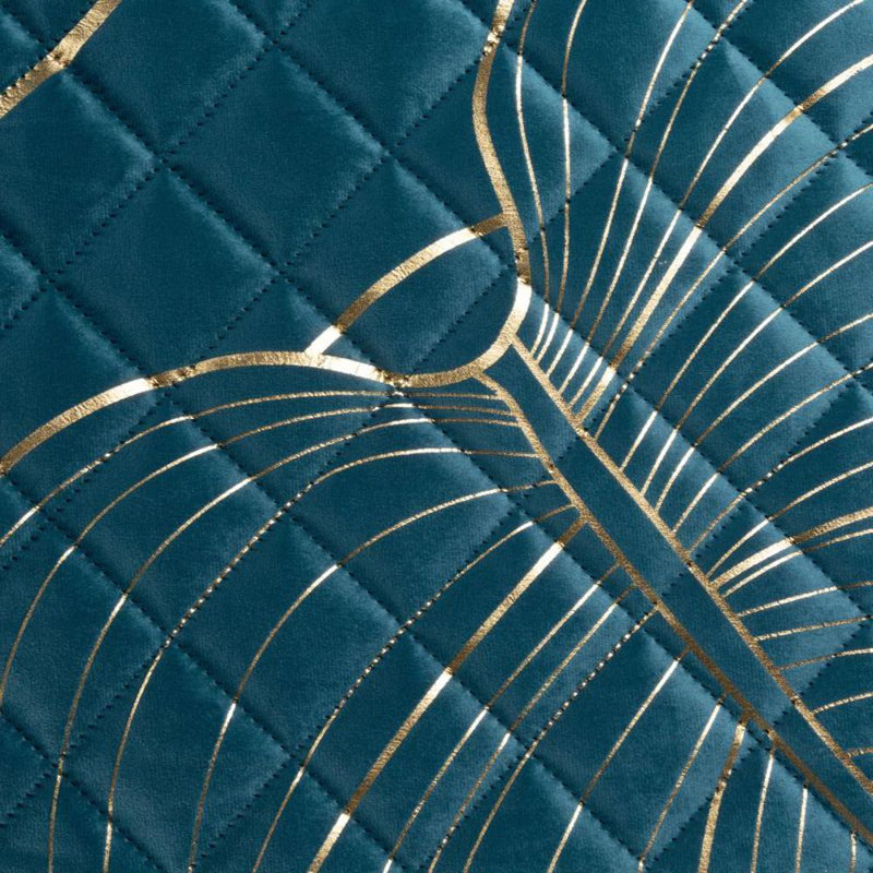 Raymer Polyester Geometric Shapes Bedspread, W220 x L240cm, Turquoise