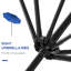 3 parasols de table de patio avec manivelle, bleu foncé pour la couverture de jardin et de terrasse, pelouse