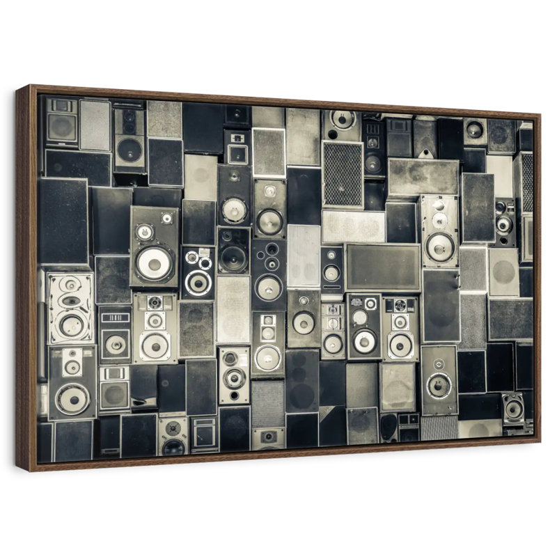 Haut-parleurs monochromes sépulvéda, 25 po x 17 po, Cadre flottant noyer