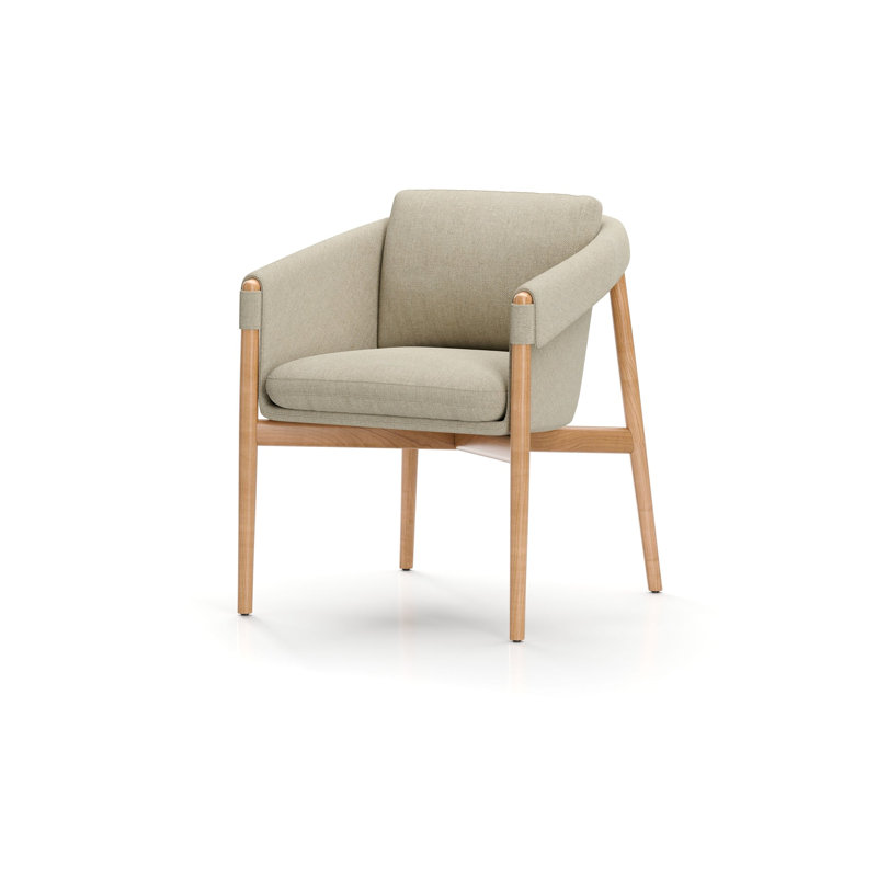 Frank Upholstered Arm Chair, Main Line Flax 20, Natural Oak