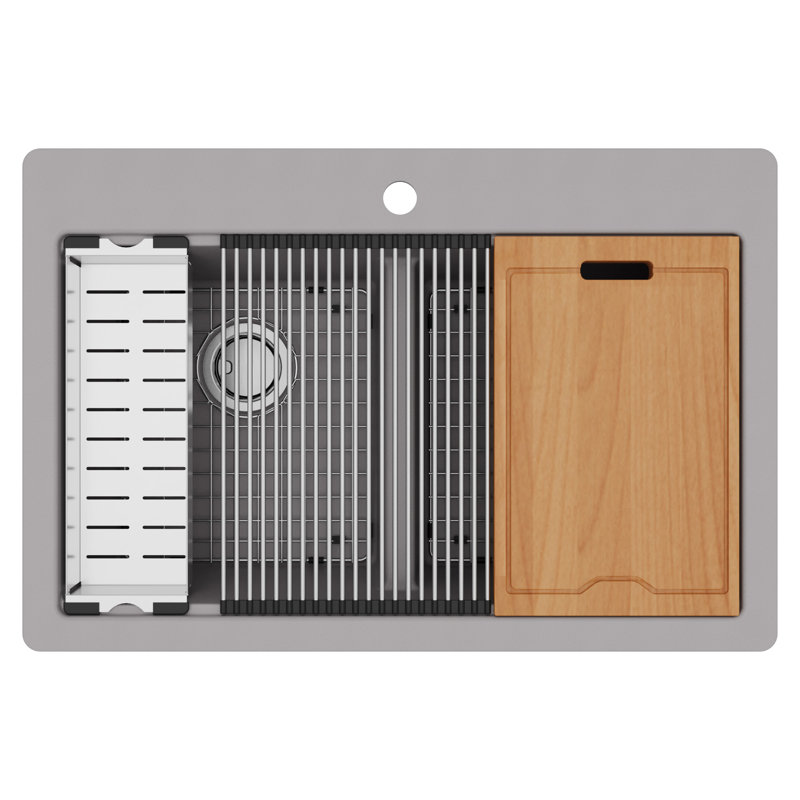 Évier de cuisine à quartz 33 L, Gris