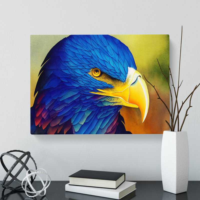 Eagle Bird Watercolour Vol.7 - Wrapped Canvas, 35cm H x 50cm W