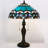 Tiffany Table Lamp Stained Glass Lamp 16X16X24 Inch Antique Reading Light (Blue Jewelry Baroque)