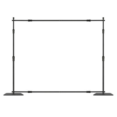 Ensemble de tuyaux et de draps robustes 10 pi x 10 pi avec base en acier au carbone - Support de fond réglable pour mariage, photographie et événements