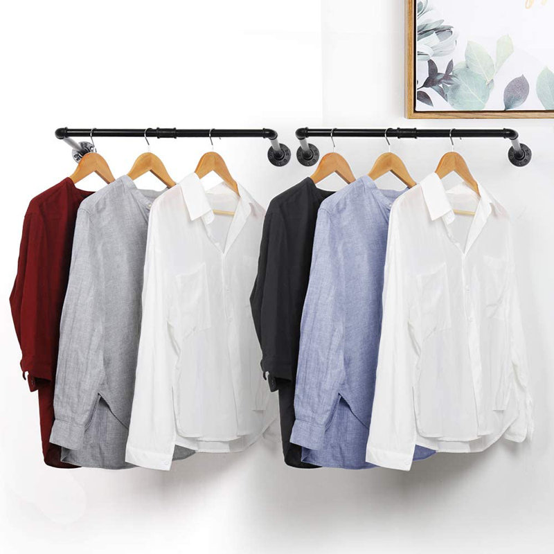 Fruge 22'' Metal Industrial Pipe Clothing Rack