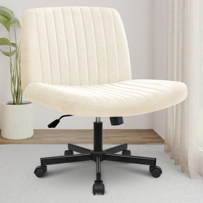 Keyri Criss Cross Armless Office Desk Chair With Wheels