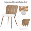 Ensemble de 4 chaises de salle à manger en rotin blanc, chaises de salle à manger Boucle blanches, chaises de cuisine en rotin pe rembourrées avec pieds en métal pour la salle à manger, cuisine