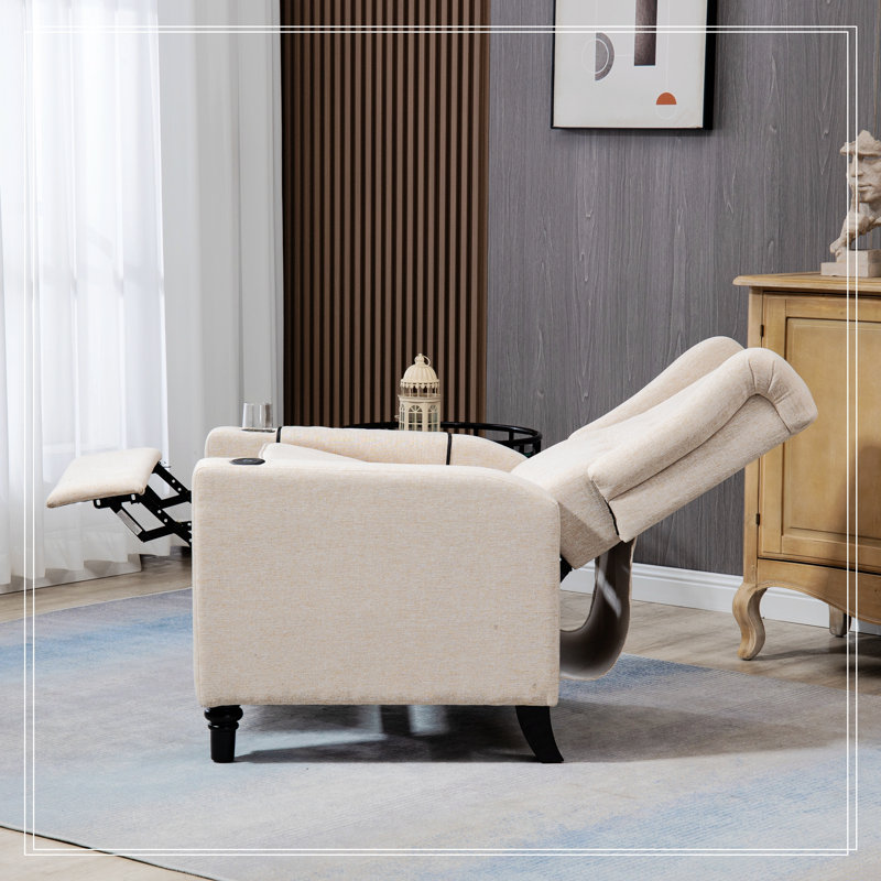 Polcari Upholstered Armchair, Khaki Linen