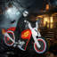 Moto gonflable illuminée d'Halloween gonflable Grim Reaper