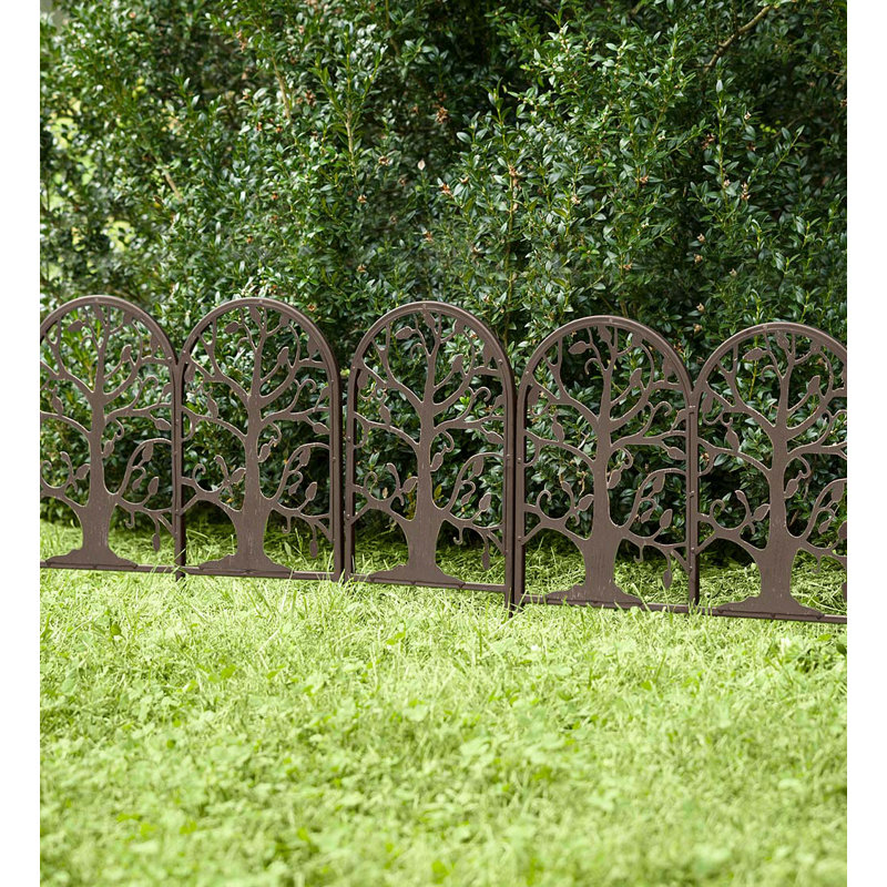 18'' H x 86'' W Metal Garden Edging with Tree of Life Design