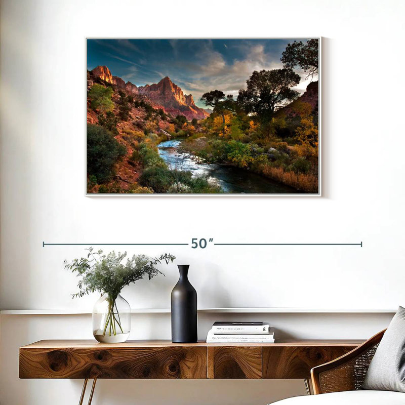 Paysage de Sion, Cadre flottant blanc, 37 po x 25 po
