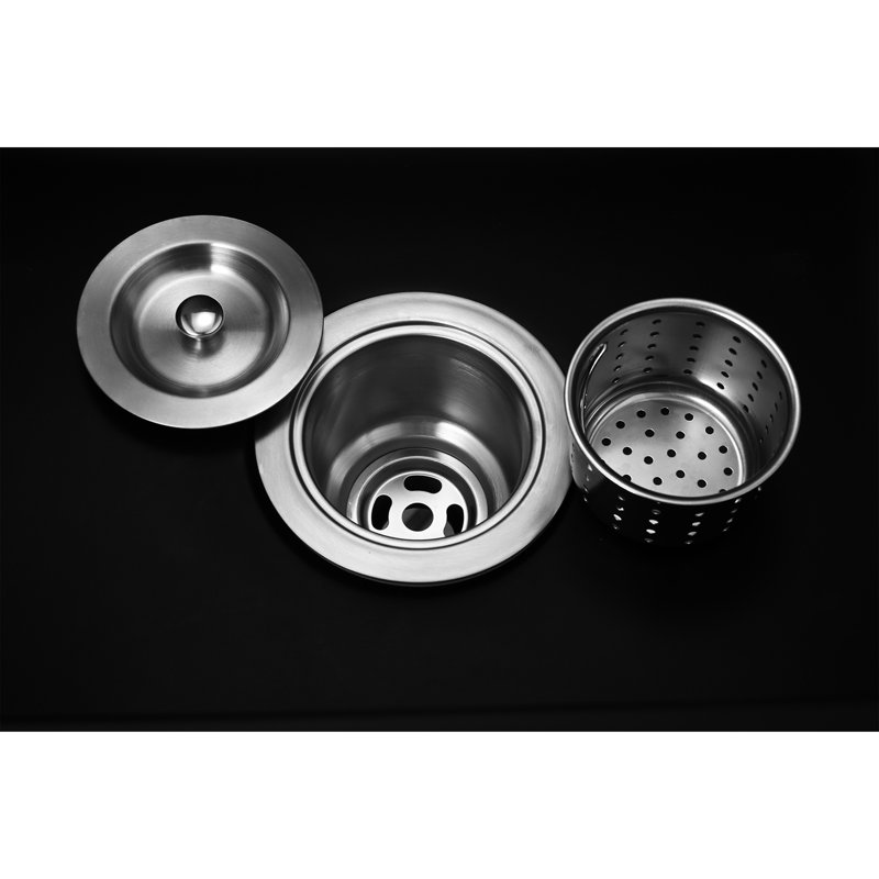 Évier de bar à quartz L 13,94 po x l 17,32 po - Résistant aux taches et aux égratignures Surface facile à nettoyer avec crépine noir 13,94 po x 17,32 po pour grille de fond hygiénique