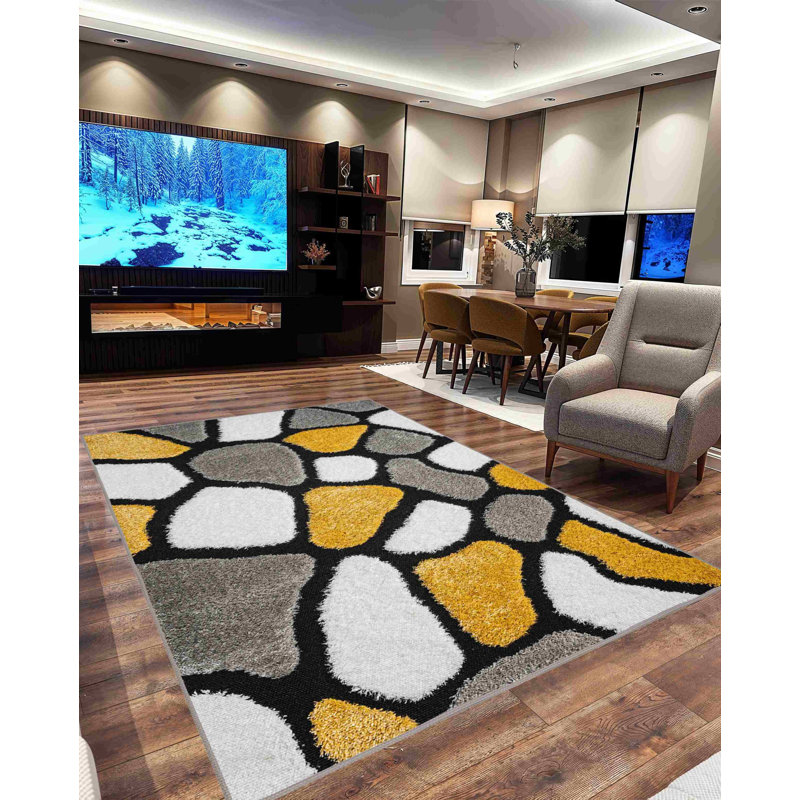Tapis à motif géométrique abstrait moderne pour la chambre à coucher (8 x 10 (7 pi 8 po x 10 pi 8 po))