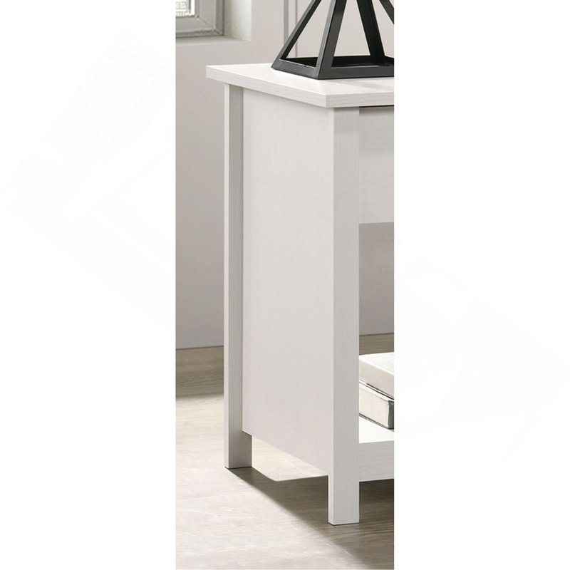 Seraphiel 20"W White 1-Drawer Nightstand Bedside Table, White