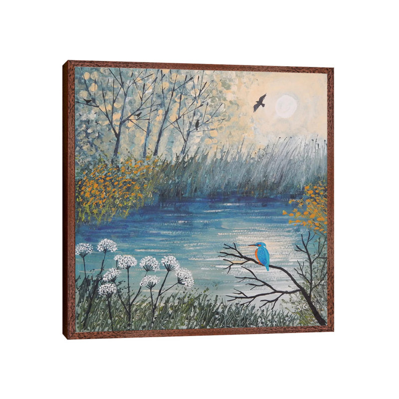 King Of The River by Jo Grundy - Print on Canvas, 45.72 cm H x 45.72 cm W, Classic Brown Wood Framed