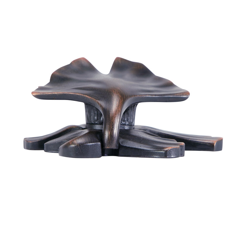 ARTS & CRAFT GINKGO KNOB IN PLATE, Bronze