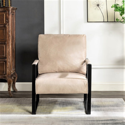 Chaise d'appoint Mid-Century moderne avec structure carrée en métal