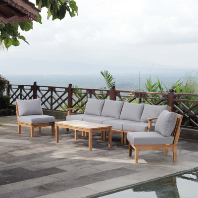 Modway Pier 7 Piece Outdoor Patio Teak Set