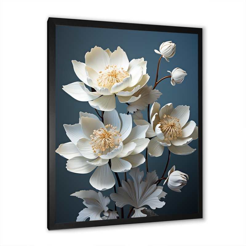 Lotus Bliss dévoilé sur toile, H 20 po x l 12 po x P 1 po, Cadre simple noir