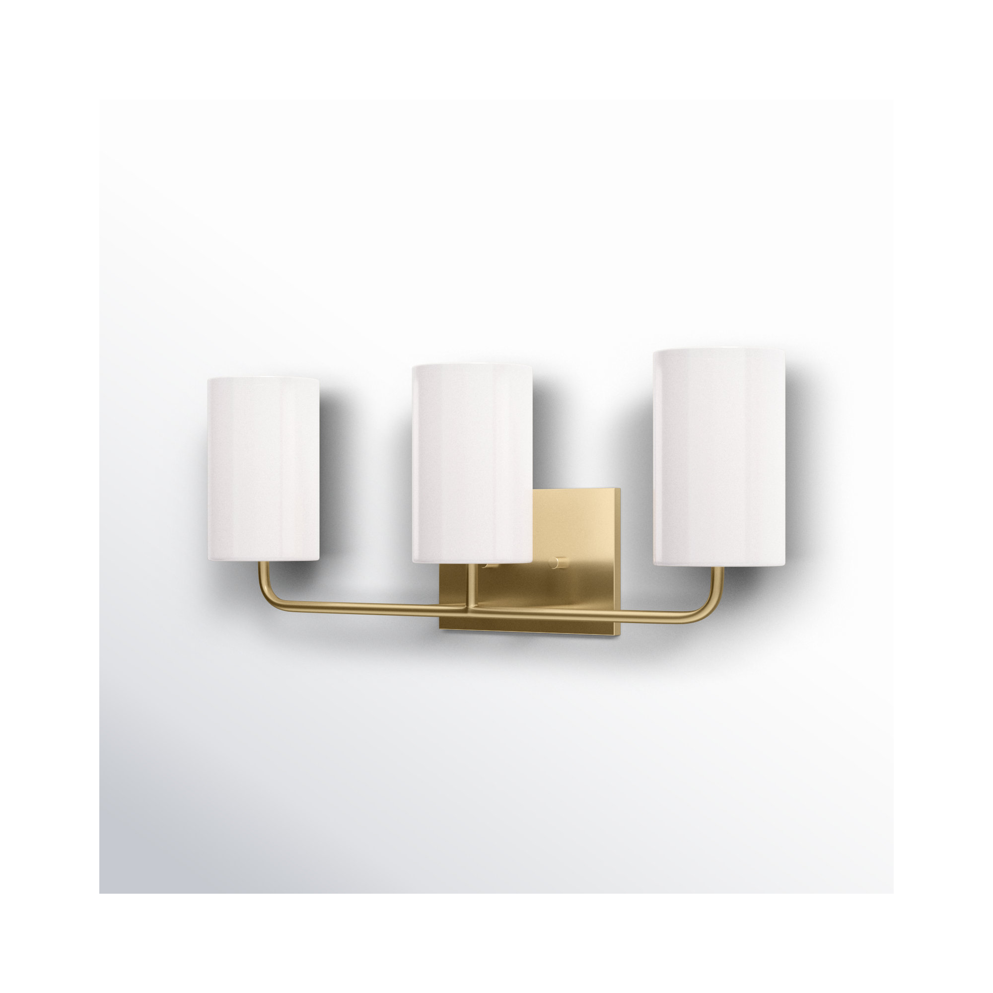 3 Light Transparent Dimmable Vanity Light, Satin Bronze, No