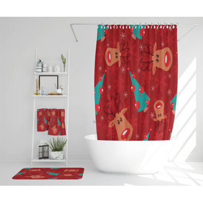 Neithen Polyester Shower Curtain Set