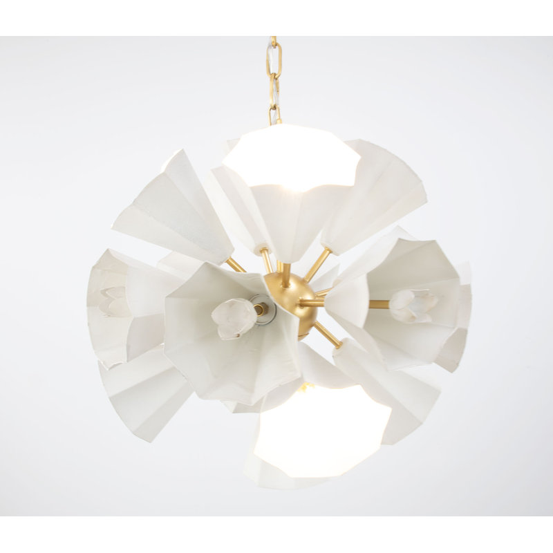Laura 8 - Light Chandelier, Gold/White