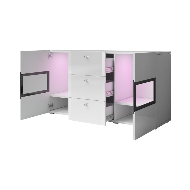 Lamotte 132 cm Wide Sideboard, White Gloss